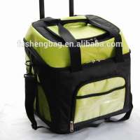 Custom Ice Cream Carry Trolley Tote Large Thermal Picnic Rolling Cooler Bag On Wheel For Food