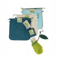 shopping bags set mesh reusable cotton produce bag with pouch