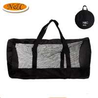 Foldable mesh travel duffel bag,for swim diving surf sport durable mesh travel duffel bag