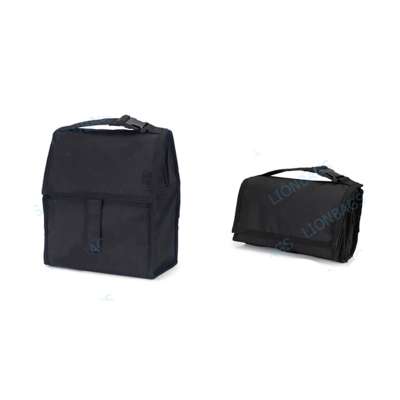 Black non woven tote bottle cooler bag